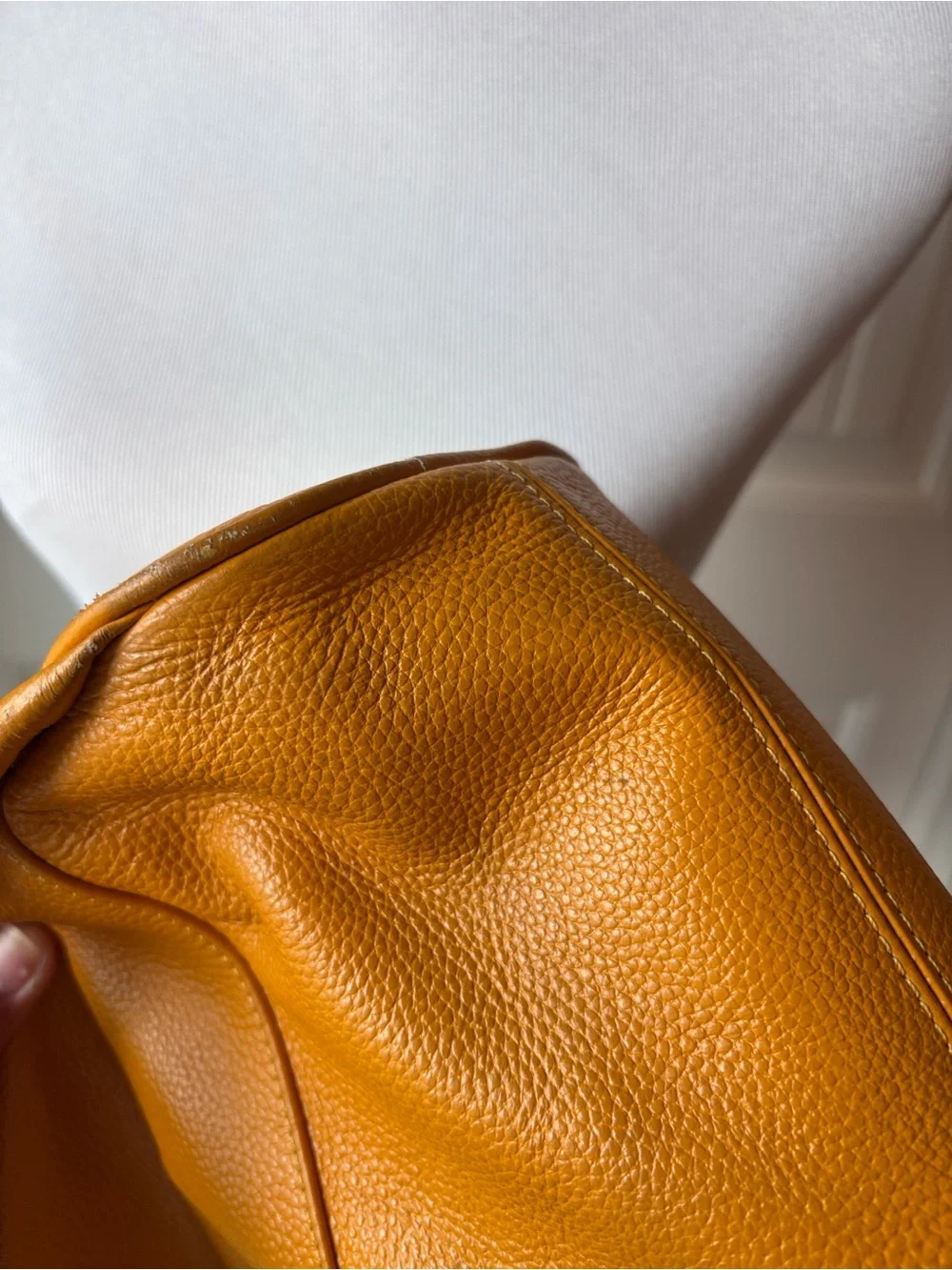 Leather Mustard Yellow Backpack